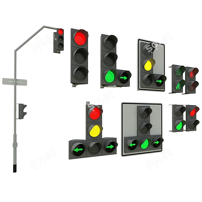 Mini Traffic Lights 3D model image 3