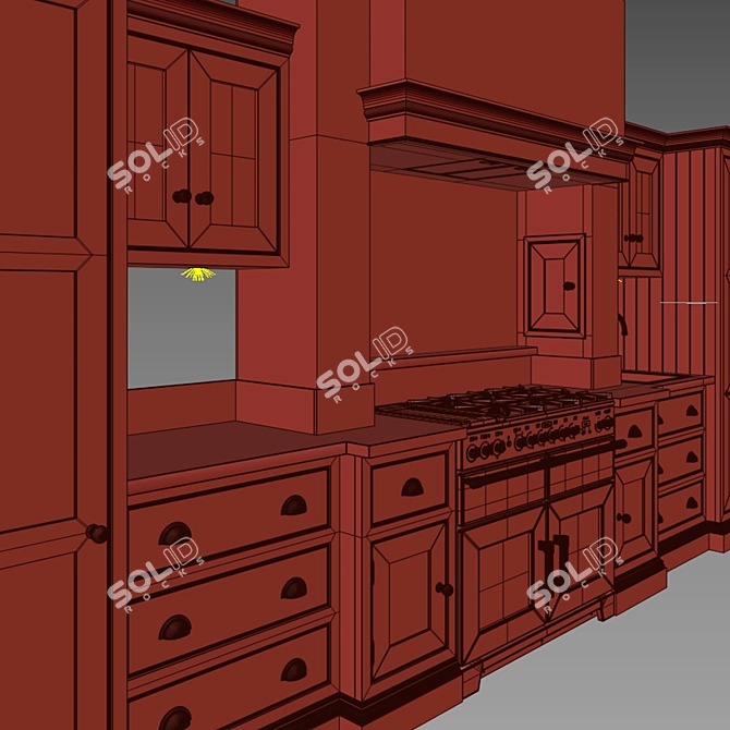 Open Gray Kitchen: Modern & Spacious 3D model image 5