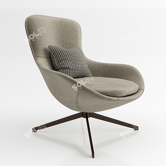 EBARZA Vigo Swivel Chair: Stylish Comfort for Modern Living 3D model image 1