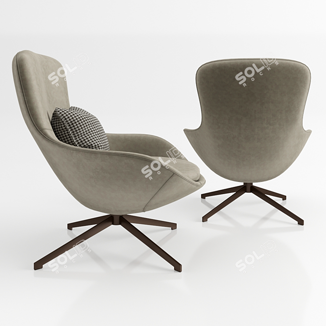 EBARZA Vigo Swivel Chair: Stylish Comfort for Modern Living 3D model image 2