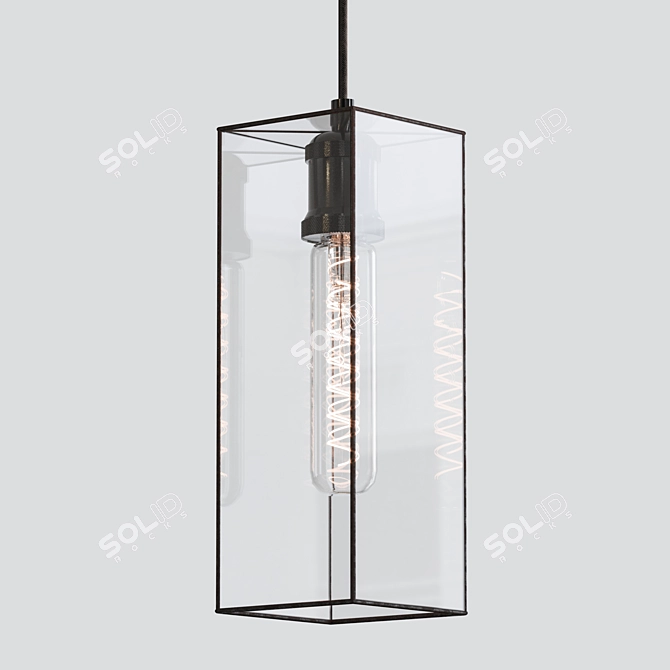 Geometric Stained Glass Chandelier 3D model image 1