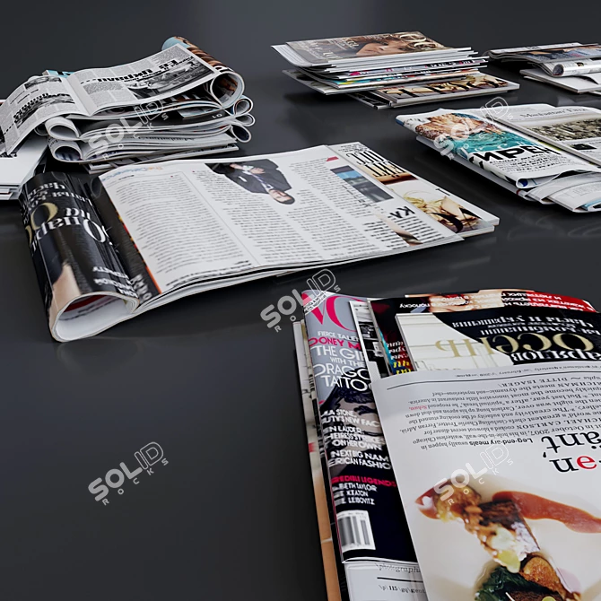 Elegant Decorative Magazine Set 3D model image 3