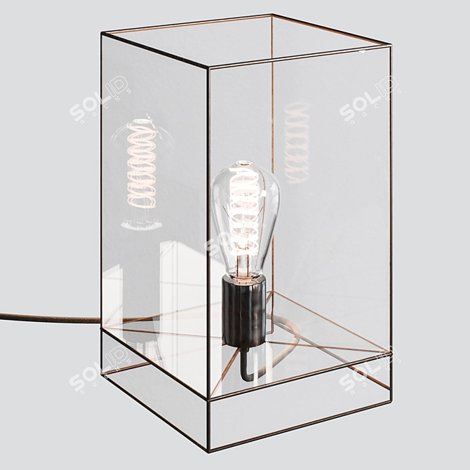 Geometric Glass Table Lamp 3D model image 1