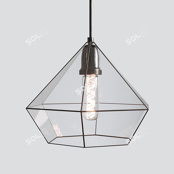 Stained Geometric Pendant Glass Lamp 3D model image 1