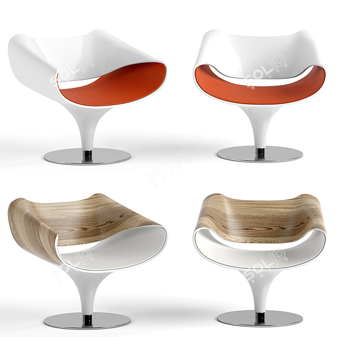 Elevate Your Space: Perillo Lounge Chair 3D model image 1