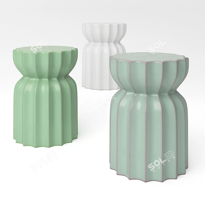 Ceramic Mushroom Stool 3D model image 1