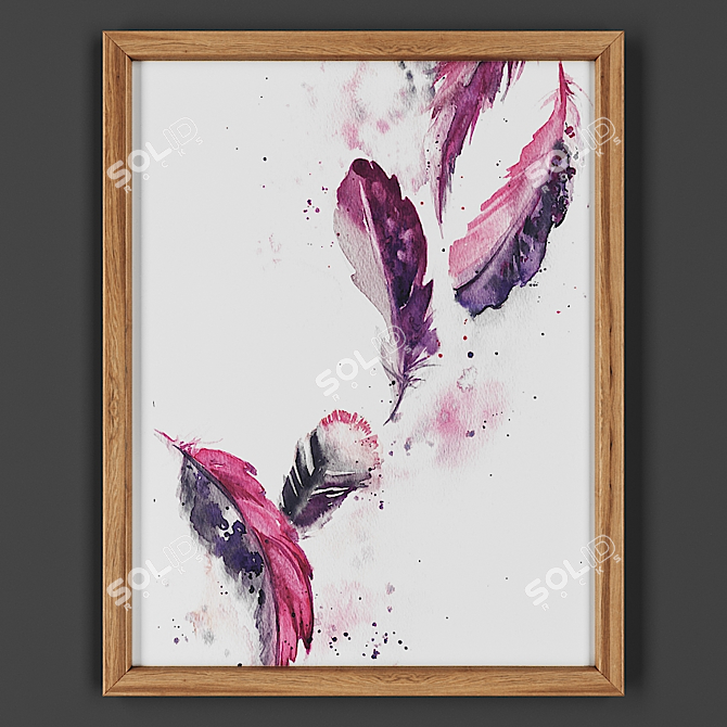 Wooden Frame Picture Art 3D model image 1