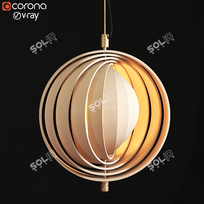 Modern MoonArt Ceiling Lamp 3D model image 1