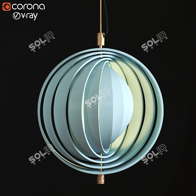 Modern MoonArt Ceiling Lamp 3D model image 3