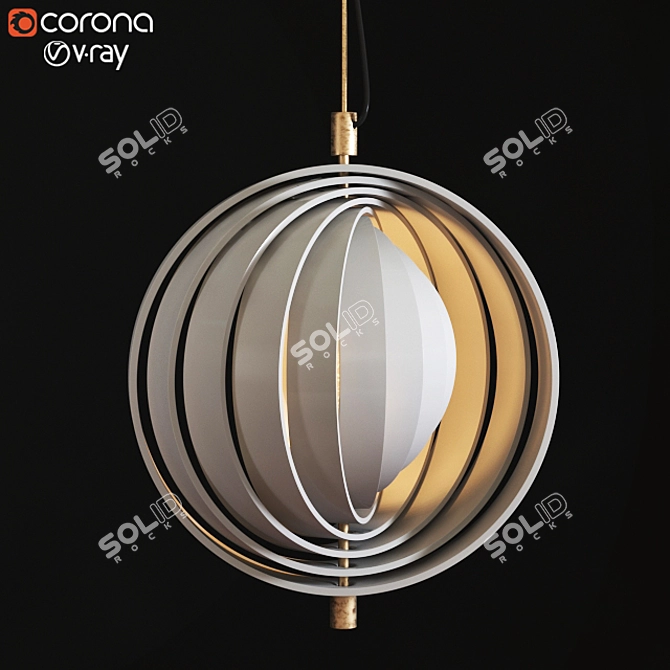 Modern MoonArt Ceiling Lamp 3D model image 4