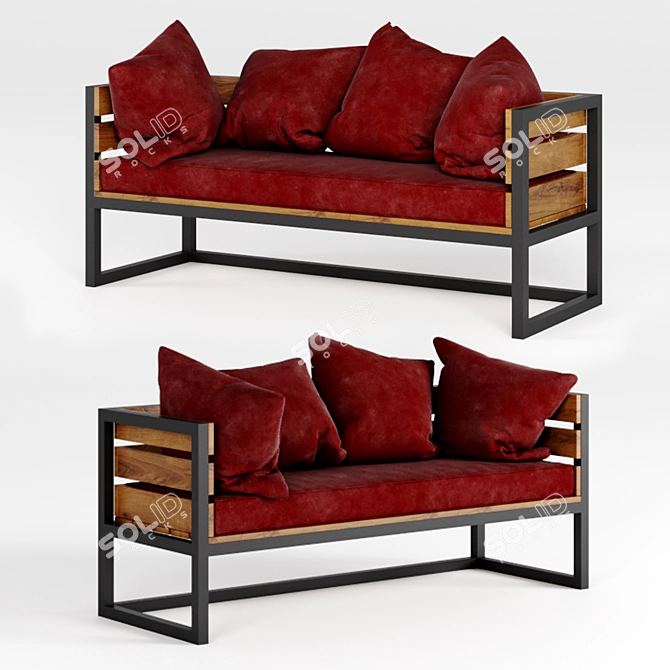 Modern Divan Sofa Bed, 170cm Wide 3D model image 1