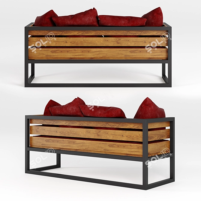 Modern Divan Sofa Bed, 170cm Wide 3D model image 3