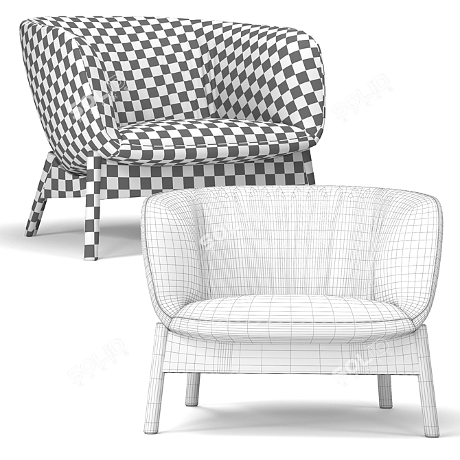 Modern Wendelbo Vista Armchair 3D model image 4