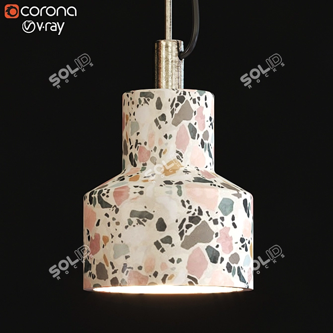 Modern Stone Design Celling Lamp 3D model image 2