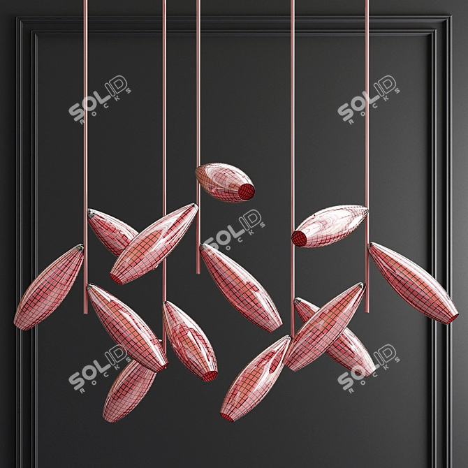 Elegant Gem Zigzag Chandelier 3D model image 2