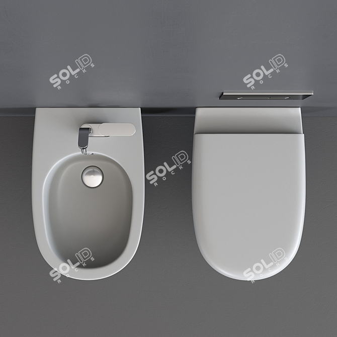 Flaminia Spin Wall-Hung Toilet & Bidet 3D model image 4