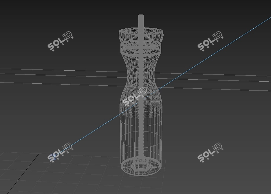 Title: Orange Glass Bottle with Straw 3D model image 5