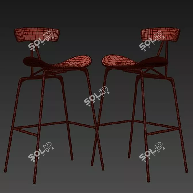 4union Bar Chair: Sleek and Stylish Seating 3D model image 2