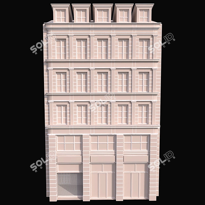 Minimalist White House Sculpture 3D model image 2