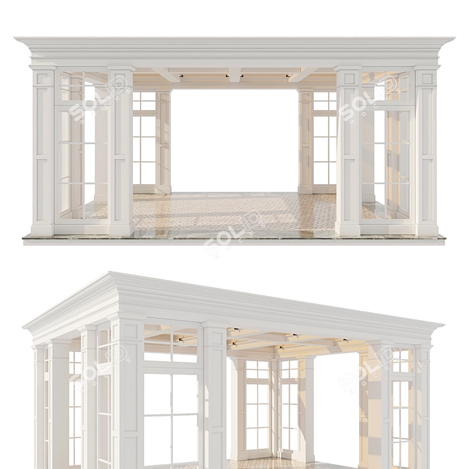 Elegant Outdoor Gazebo 3D model image 1