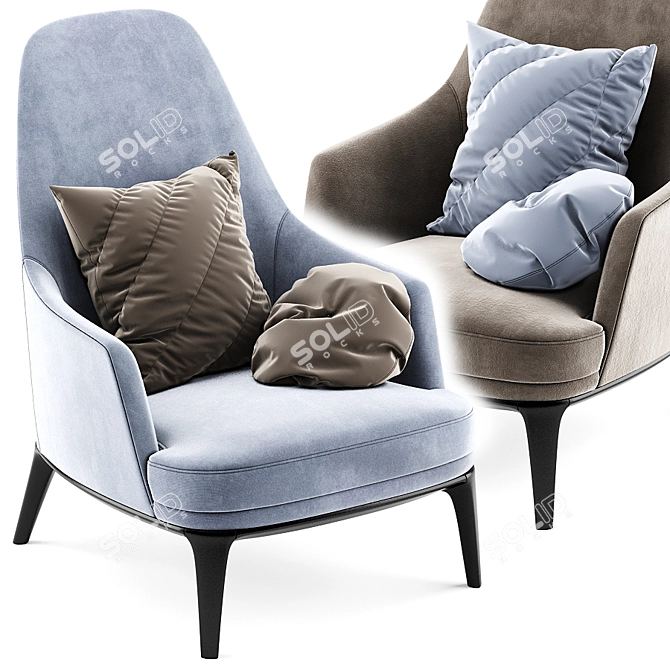 Modern Jane Lounge Armchair 3D model image 2