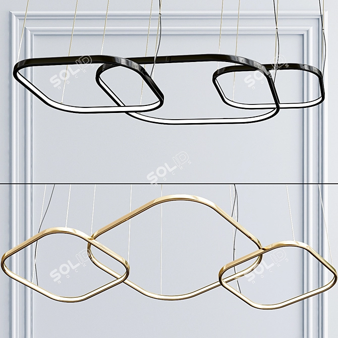 Zero Square: Sleek LED Pendant 3D model image 1