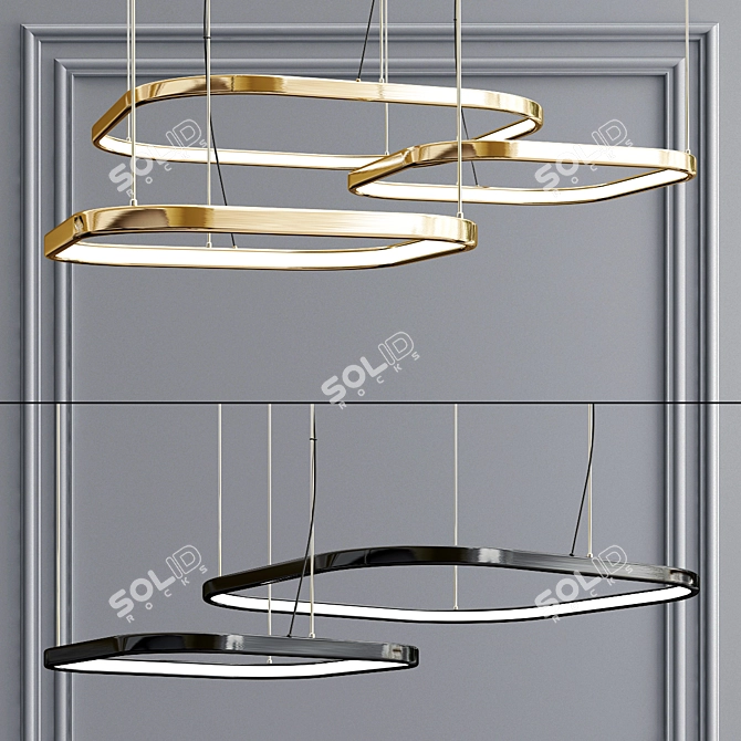 Zero Square: Sleek LED Pendant 3D model image 2