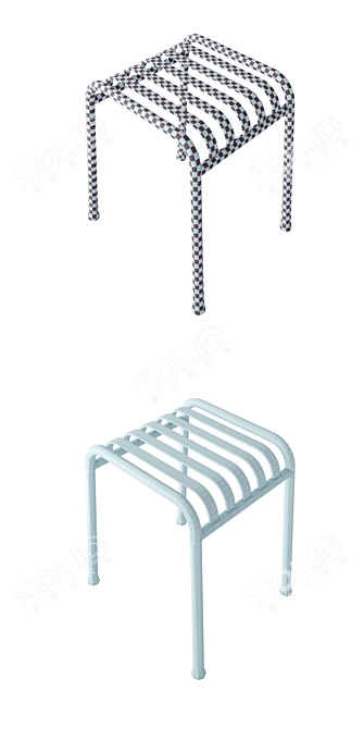 Palissade Table Stool: Sleek and Versatile 3D model image 5