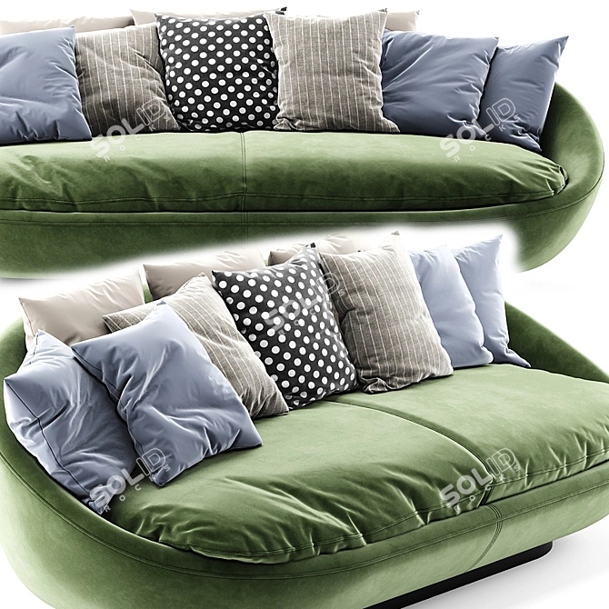 Luxury Italian Lacoon Sofa 3D model image 2