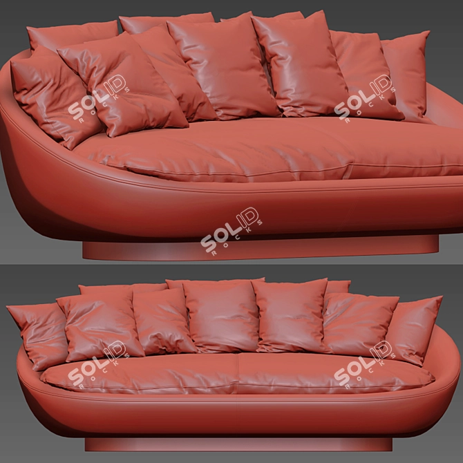 Luxury Italian Lacoon Sofa 3D model image 4