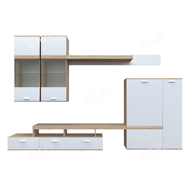 Denver TV Wall Unit: Stylish & Functional 3D model image 4