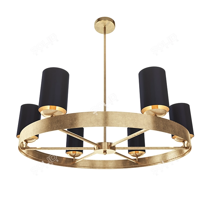 Elegant Country Chandelier - Customizable 3D model image 1