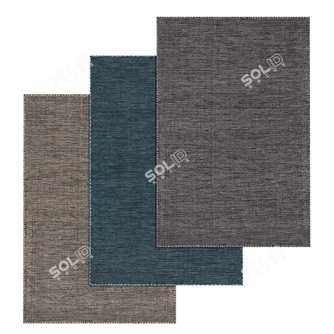 Luxury Carpet Set with High-Quality Textures 3D model image 1