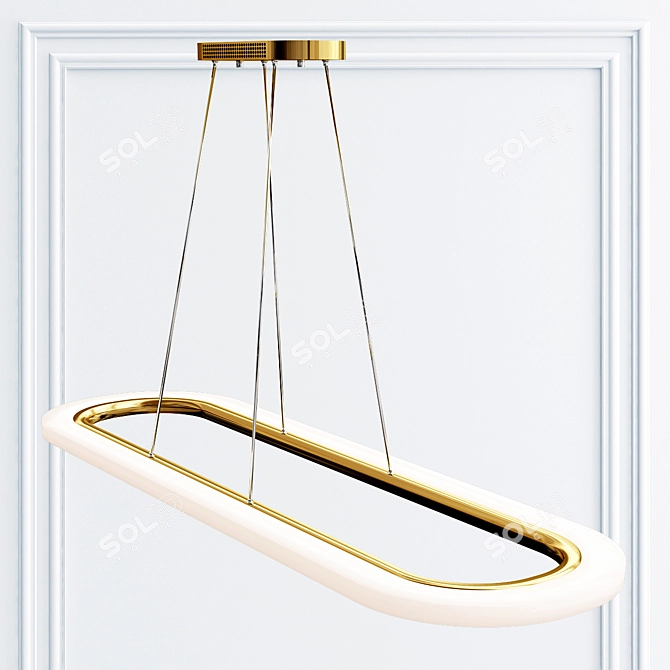 Stylish LED Hanging Chandelier 3D model image 2