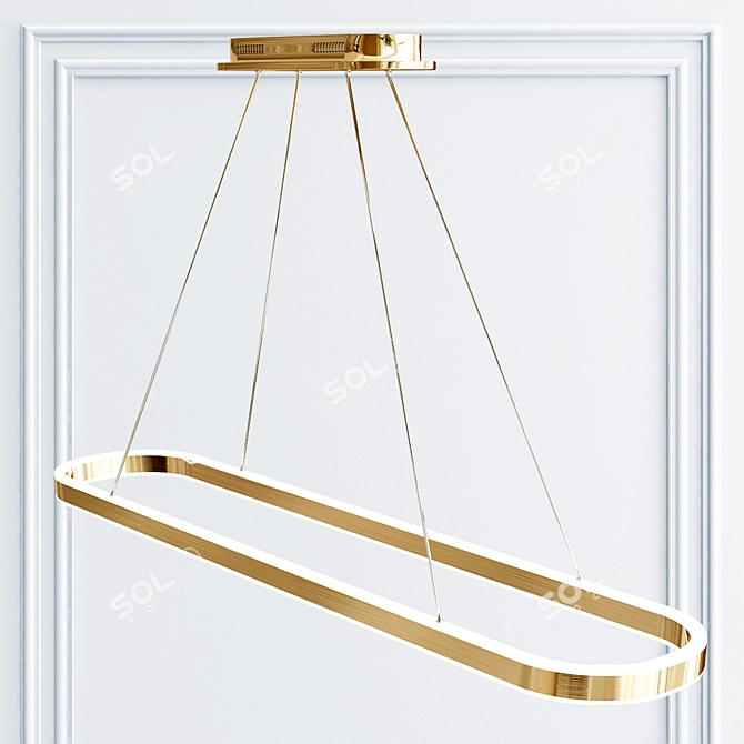 Stylish LED Hanging Chandelier 3D model image 4