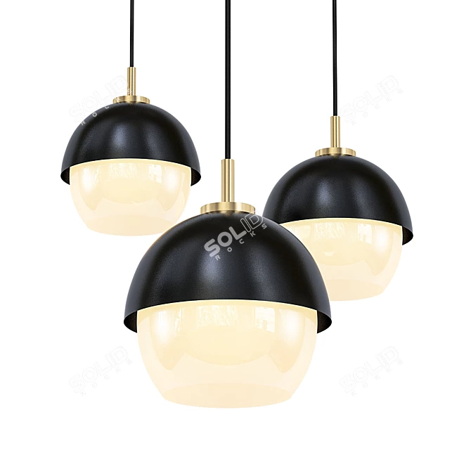 Industrial Metal Pendant Light 3D model image 1