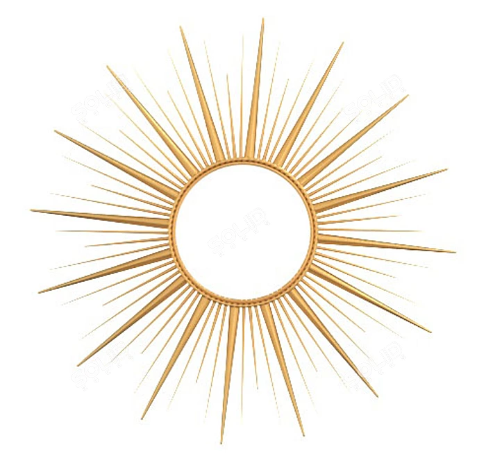 Golden Sunburst Mirror 3D model image 3