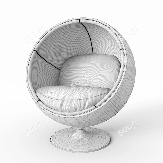 ErgoFit Ball Chair: Optimal Comfort & Support 3D model image 4