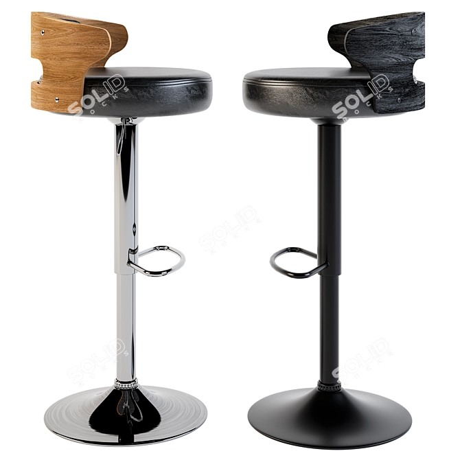 Dallas Adjustable Bar Stool 3D model image 3