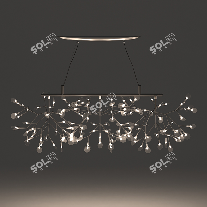 Sleek Crystal Pendant Lamp 3D model image 2