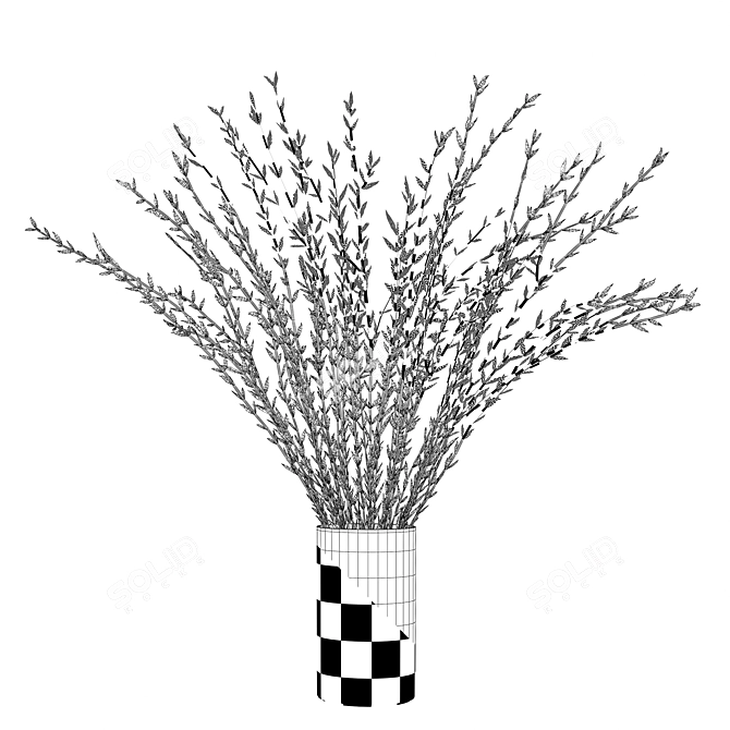 Natural Branches in Vase 3D model image 5