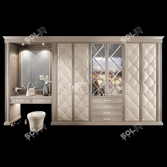 Modern Hallway Wardrobe Set 3D model image 1