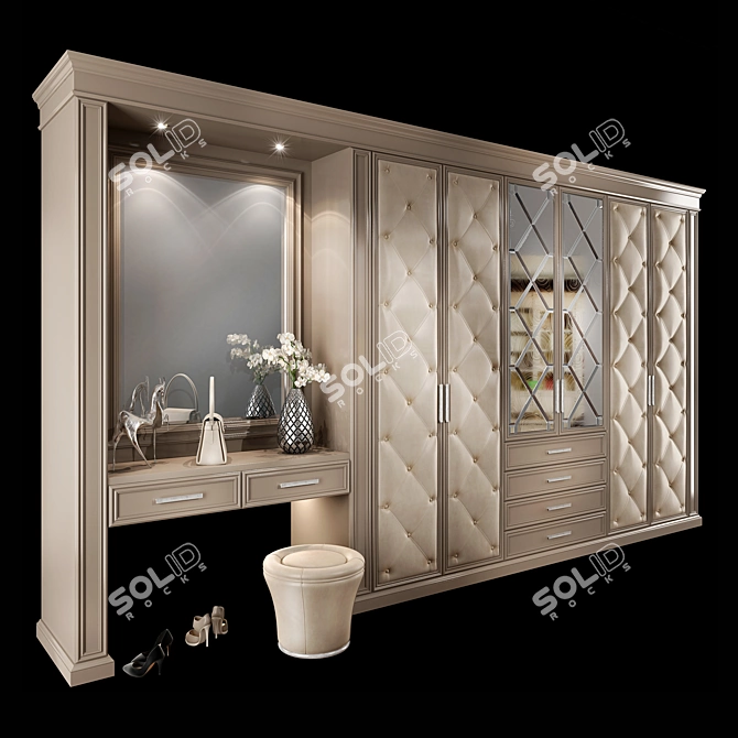 Modern Hallway Wardrobe Set 3D model image 2