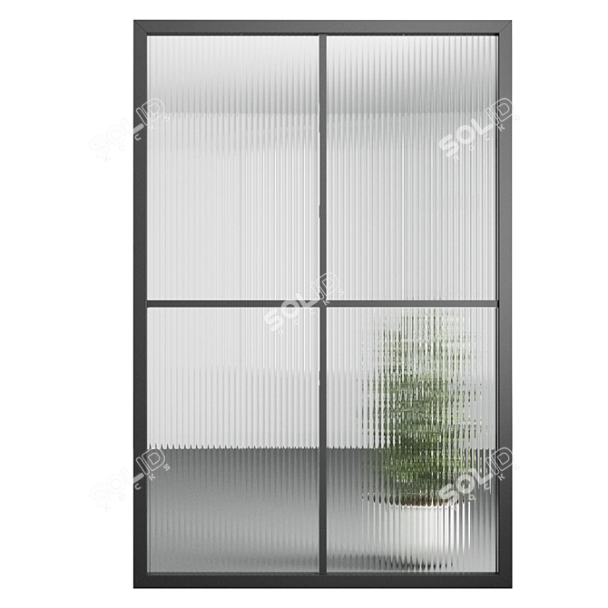 Embossed Glass Partitions Set 3D model image 2