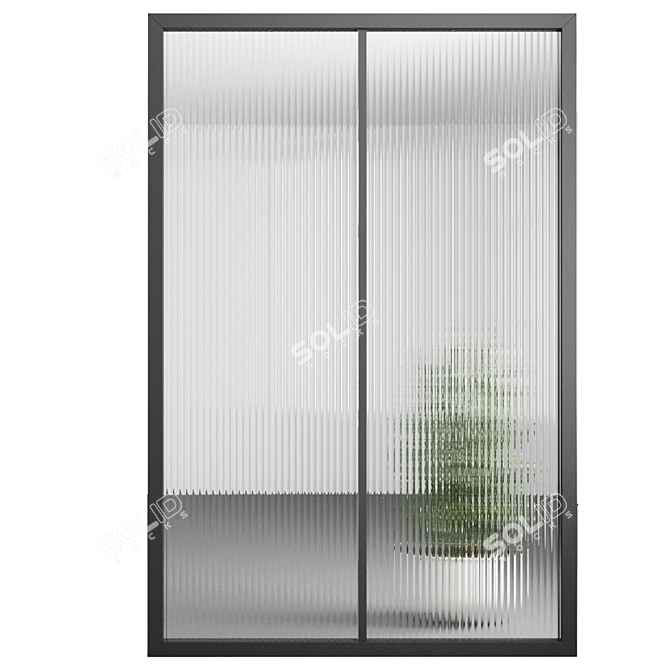 Embossed Glass Partitions Set 3D model image 3