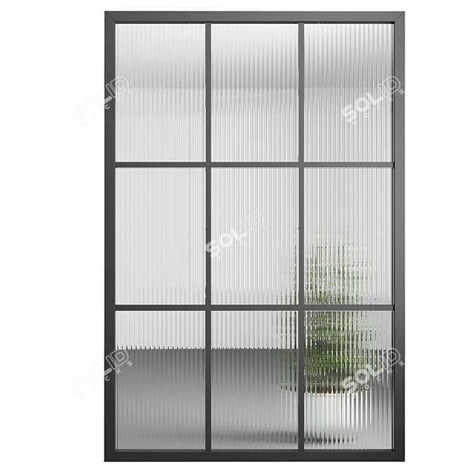 Embossed Glass Partitions Set 3D model image 4