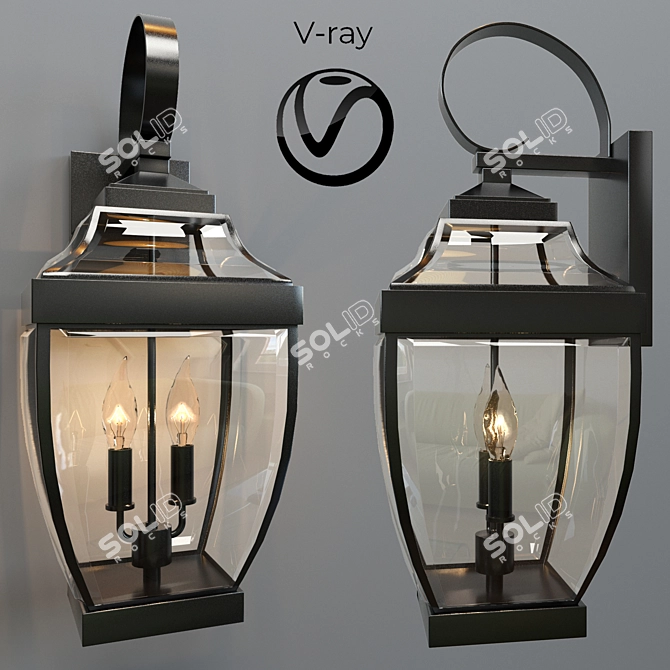 Bellevue Outdoor Wall Sconce: Modern Elegance 3D model image 1