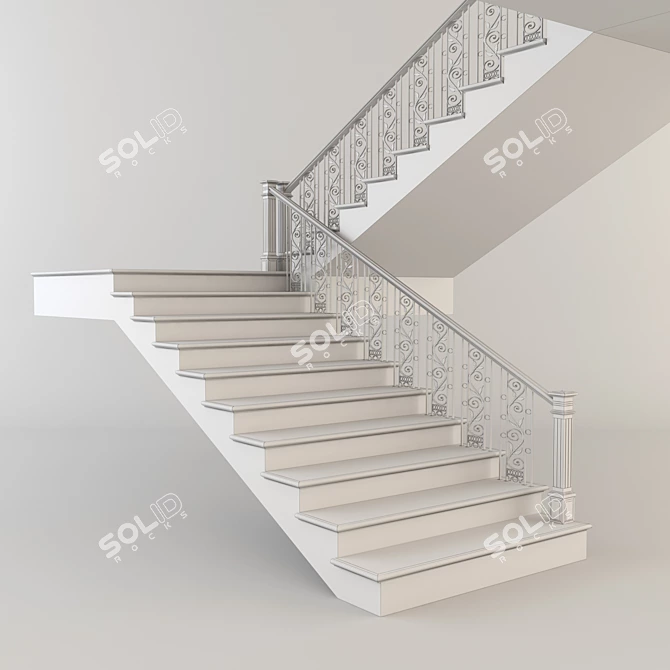 Classic Staircase: Elegant and Timeless 3D model image 3