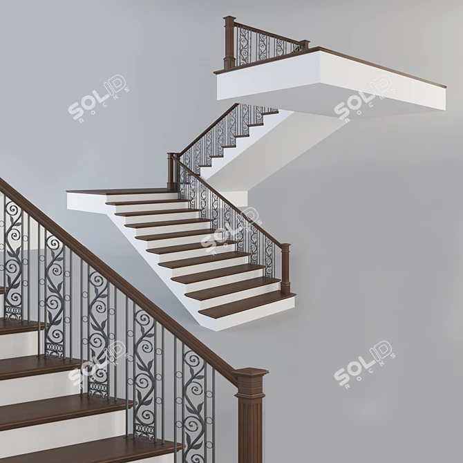 Classic Staircase: Elegant and Timeless 3D model image 4