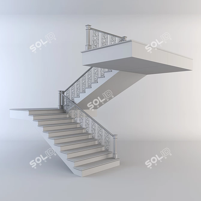 Classic Staircase: Elegant and Timeless 3D model image 5